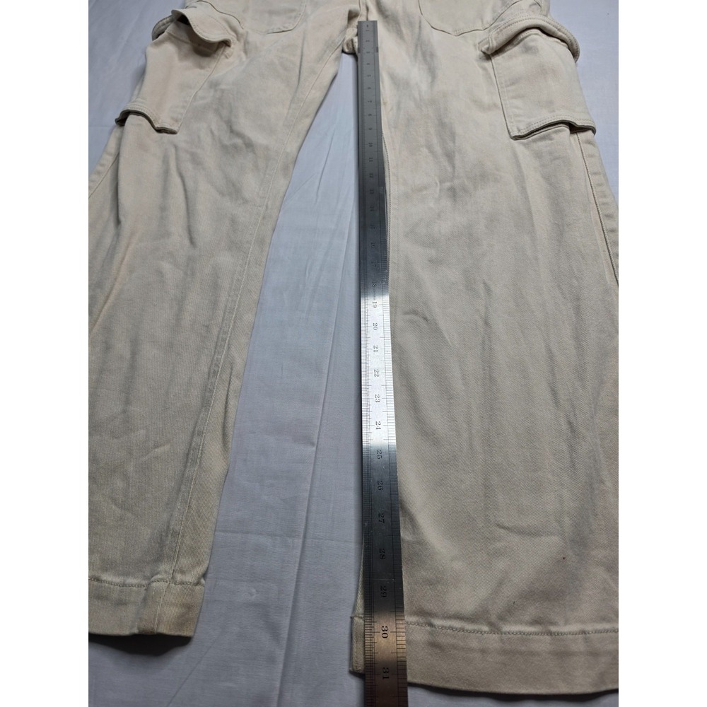 Aeropostale Cargo Pants Womens 16 Beige Cotton Stretch Flared Leg Hiking Camping - Picture 4 of 8